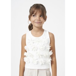 Топ с релефни цветя Better Cotton за момиче