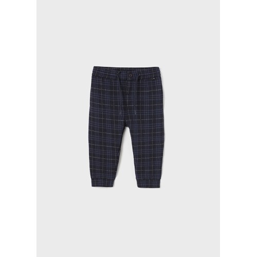 Трикотажен панталон с щампа на карета jogger fit за бебе