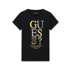 Тениска Guess за момиче с принтирано лого