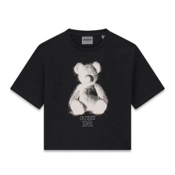 Къса тениска Guess за момиче с мече и лого