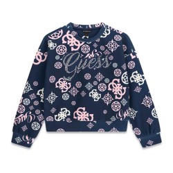 Блуза Guess за момиче с принт и лого отпред