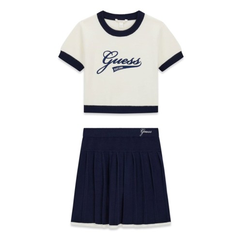 Комплект Guess за момиче 2 части с плисирана пола