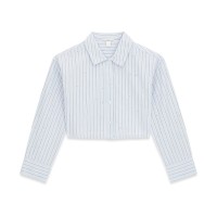 Къса риза Guess за момиче на райе с камъчета