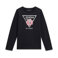 Блуза Guess за момиче с лого и апликация роза