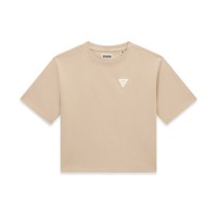 Къса тениска Guess за момиче с метално лого