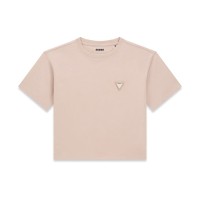 Къса тениска Guess за момиче с метално лого