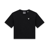 Къса тениска Guess за момиче с метално лого