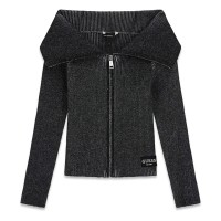 Жилетка Guess за момиче с голяма яка и цип