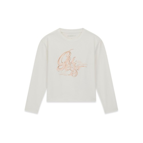 Блуза Guess за момиче с надпис лого