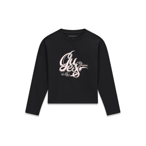 Блуза Guess за момиче с надпис лого