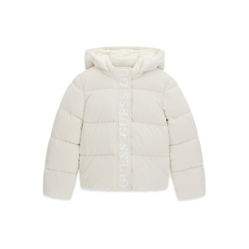 Зимно яке Guess за момиче с качулка и лого regular fit