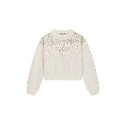 Суитчър блуза  Guess за момиче с камъчета отпред