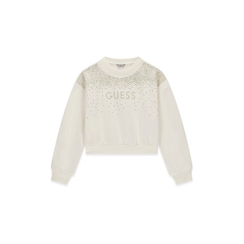 Суитчър блуза  Guess за момиче с камъчета отпред