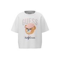 Тениска Relaxed fit Guess за момиче с принт мече