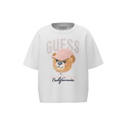Тениска Relaxed fit Guess за момиче с принт мече