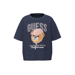 Тениска Relaxed fit Guess за момиче с принт мече