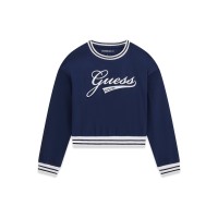 Блуза Guess за момиче с кант и лого