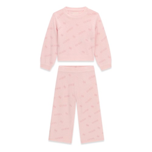 Плетен комплект Guess за момиче от две части с бродерия лого