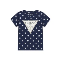 Тениска Guess за момиче с ефектен принт лого