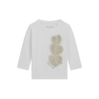 Блуза Guess за момиче със сърца и лого