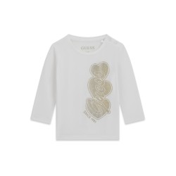 Блуза Guess за момиче със сърца и лого