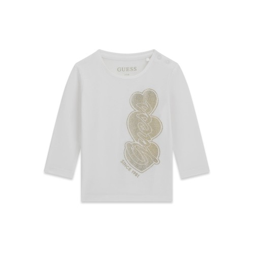 Блуза Guess за момиче със сърца и лого