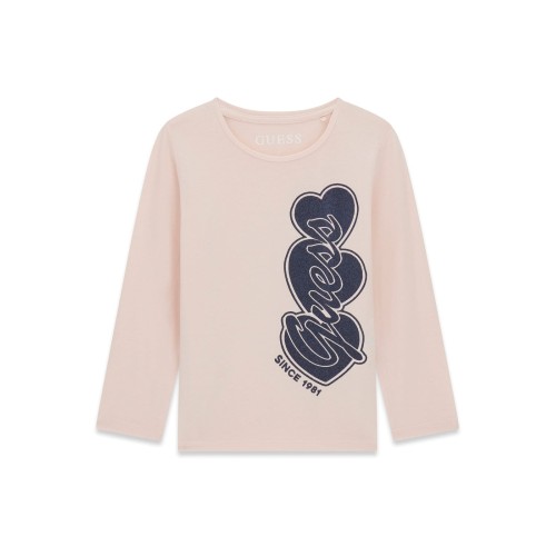 Блуза Guess за момиче със сърца и лого
