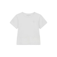 Тениска Guess за момиче с лого сърце и тюл в долната част