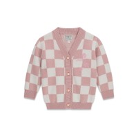 Жилетка Guess за момиче с розово-бяло каре и сърца
