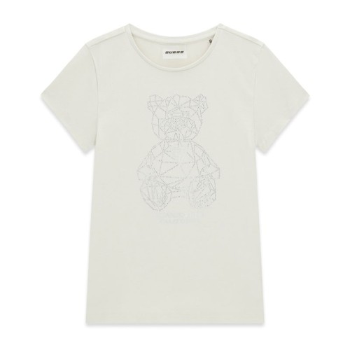 Тениска Guess за момичета с мече от камъчета