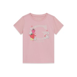 Тениска Guess за момиче с апликация лого и ягоди