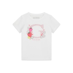 Тениска Guess за момиче с апликация лого и ягоди