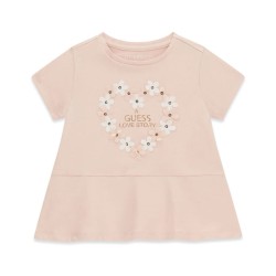 Тениска Guess за момиче със сърце от цветя