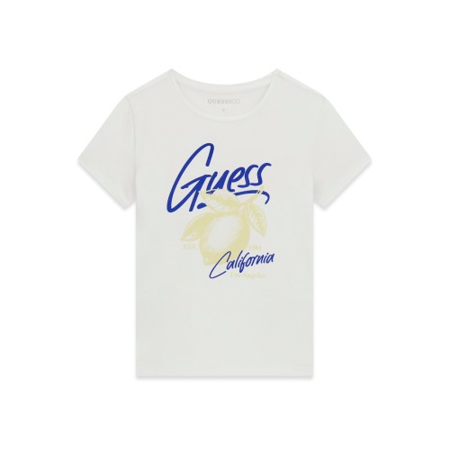  Тениска Guess за момиче с надпис и лого