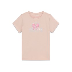 Тениска Guess за момичета с розова панделка