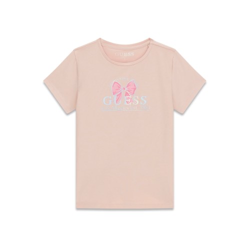 Тениска Guess за момичета с розова панделка