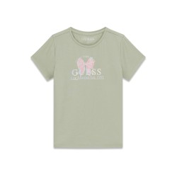 Тениска Guess за момичета с розова панделка