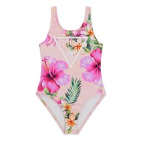 Цял бански Guess за момиче с лого и ефектен принт