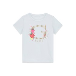Тениска Guess за момиче с апликация лого и ягоди