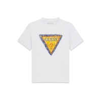 Тениска Guess за момче с цветно лого отпред