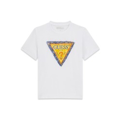 Тениска Guess за момче с цветно лого отпред