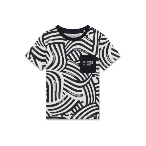 Тениска Guess за момче с джоб и лого