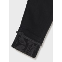 Дънков панталон cropped от памук за момиче