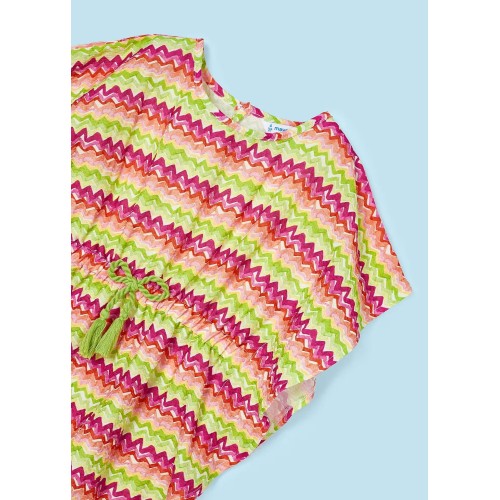 Пончо с щампа за момиче