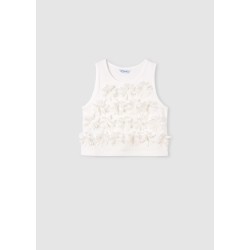 Топ с релефни цветя Better Cotton за момиче