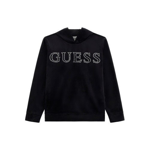 Суитшърт с качулка за момиче GUESS в черно