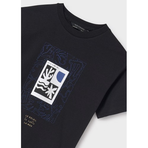 Тениска с щампа морски бряг за момче