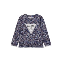 Блуза с ефектен принт за момиче GUESS в синьо