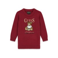 Ежедневна рокля в цвят бордо за момиче GUESS 