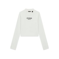 Блуза за момиче с дълги ръкави GUESS в бяло